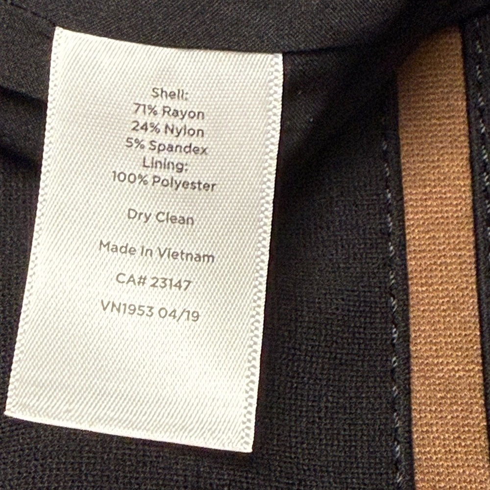 NWT Talbots Black Open Front Blazer Jacket Brown Trim Petite 10P Clasic Workwear - Picture 4 of 6